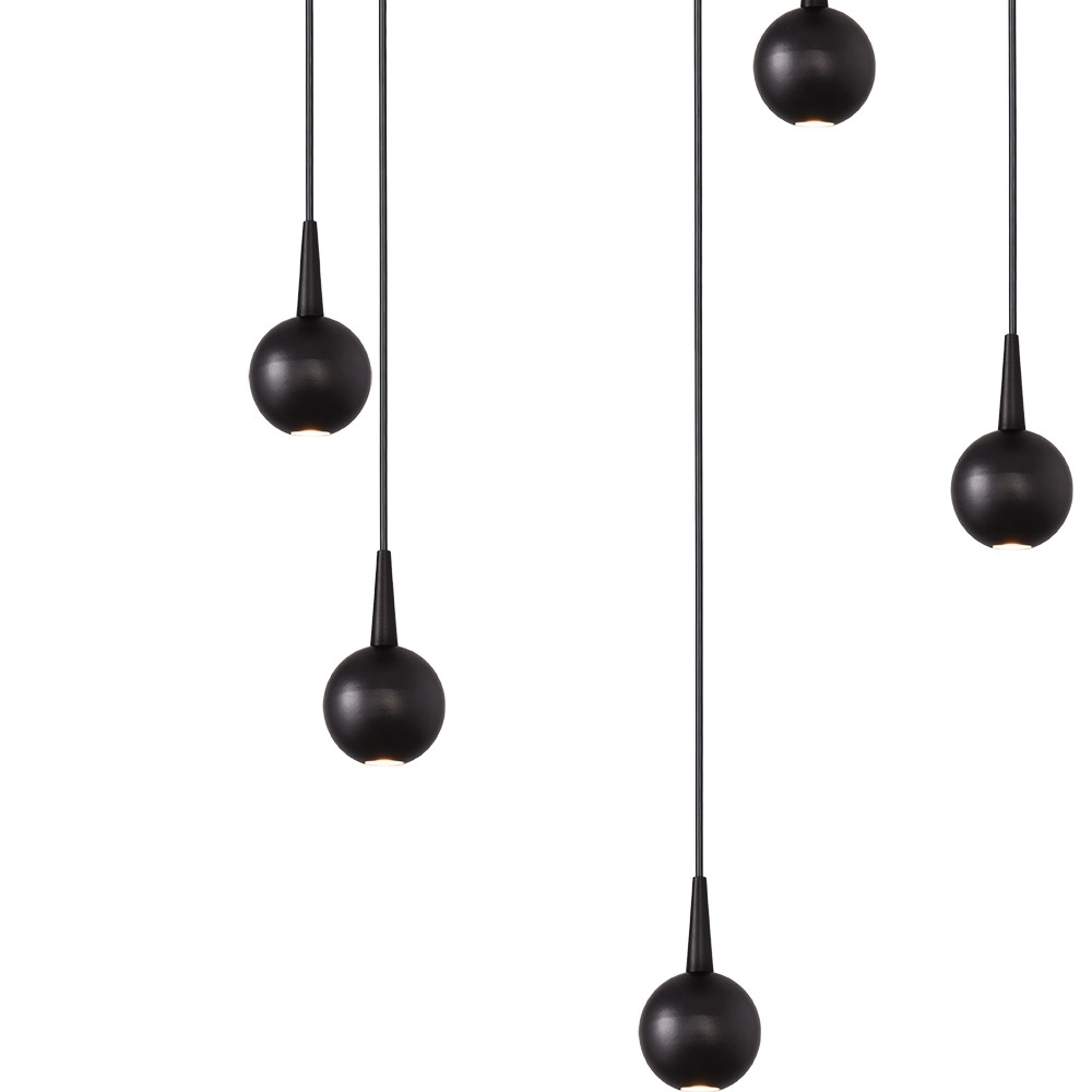 Lampe suspendue à 5 lumières Talana noir Ø 35cm DTW Masterlight 8718121347417