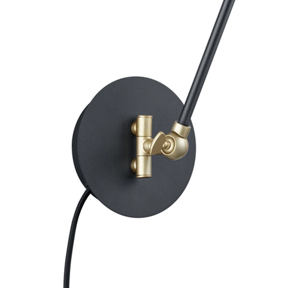 Lampe de lecture Edward noir avec de l'or Trio 4017807388473