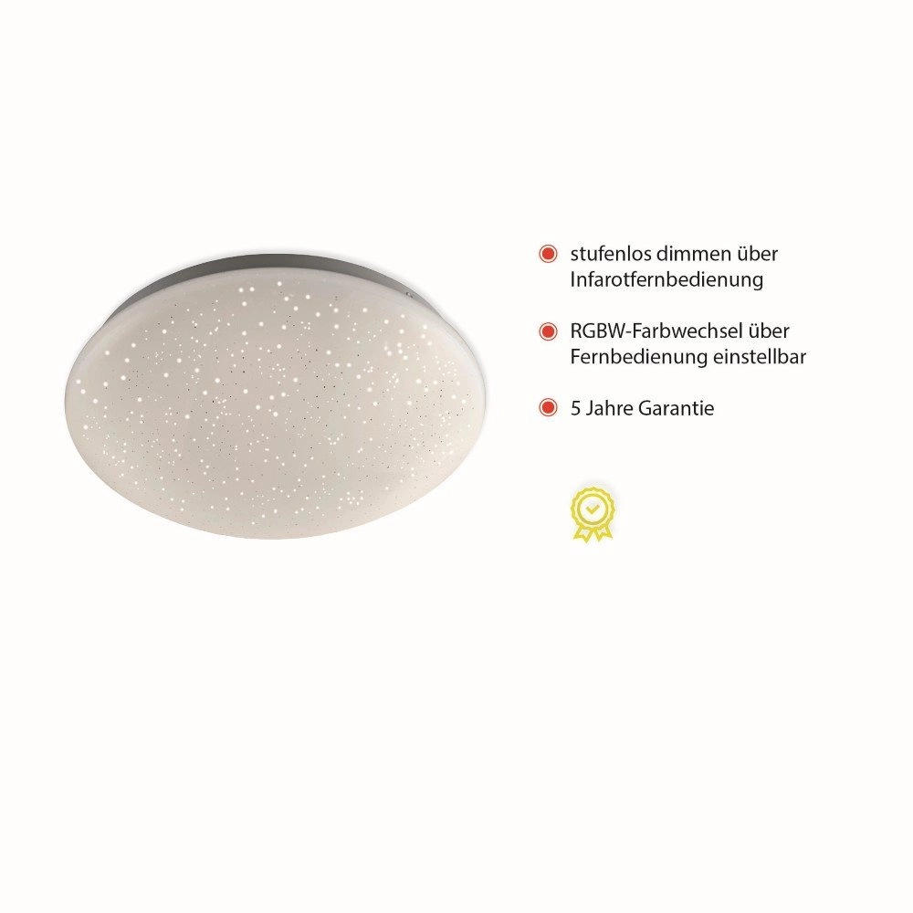 Plafonnier orientable Skyler RGB 25cm avec effet étoile Just Light 4043689928889