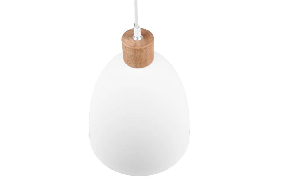Lampe suspendue Jagger blanc avec du bois marron Trio 4017807503180