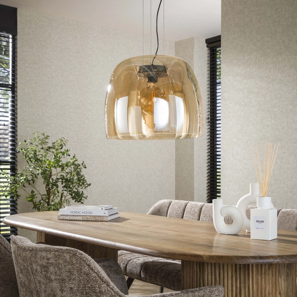 Lampe suspendue en verre Drift Ø 48cm - verre ambré Lyora 8716803512719