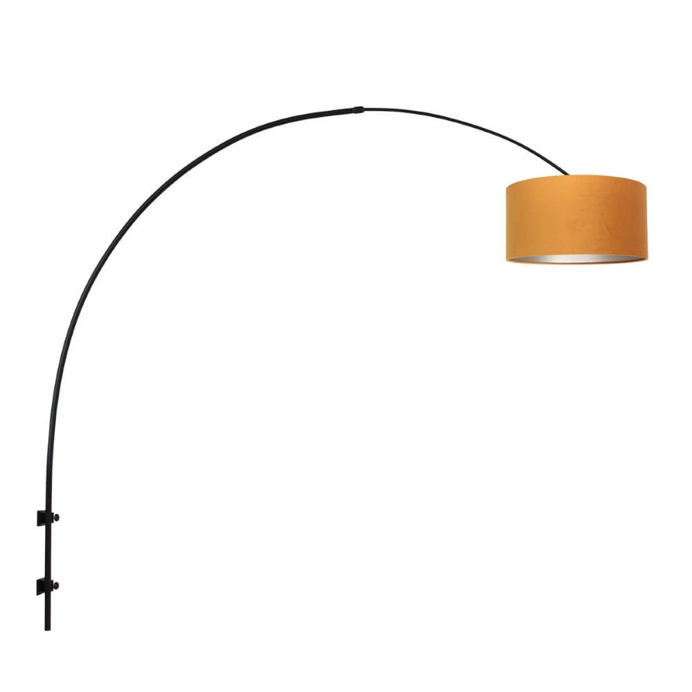 Lampe à arc murale Sparkled noir avec de l'or