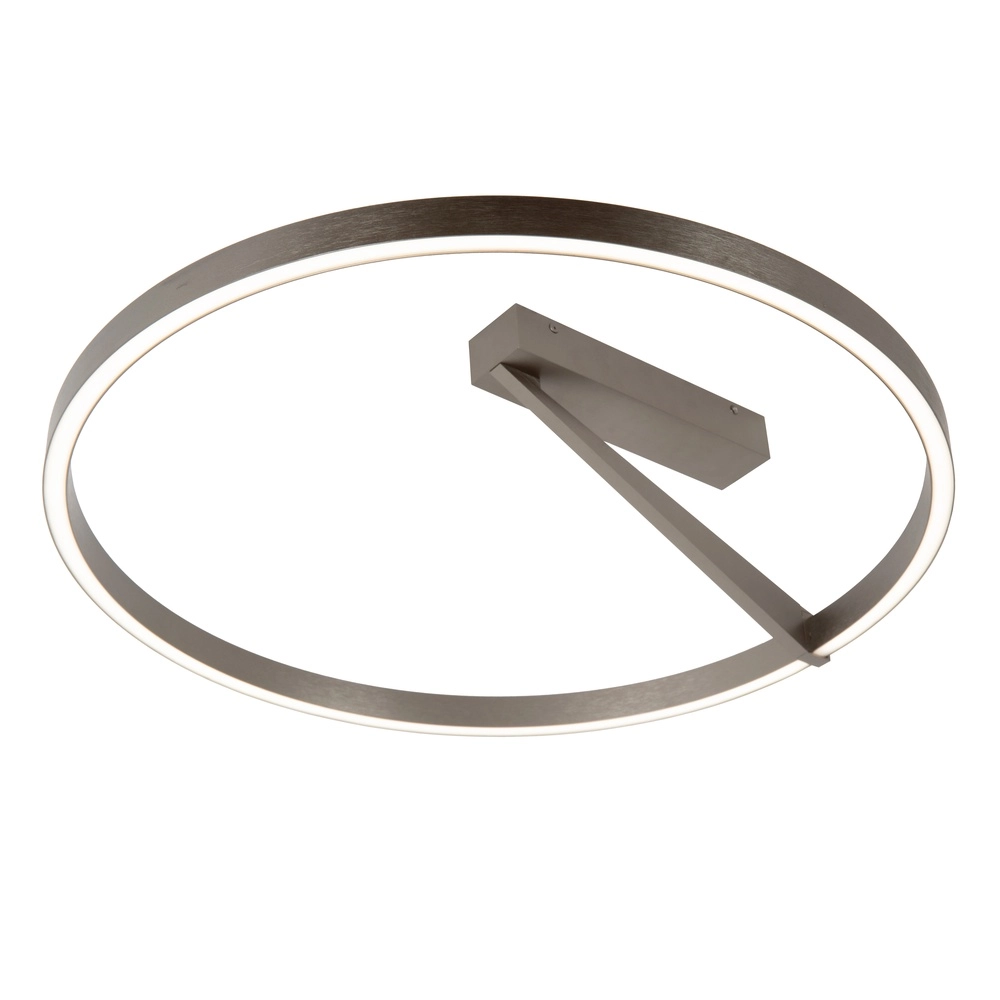 Lampe de plafond à design Applause Ø 60 cm - acier brossé - avec télécommande Premium by Lucide 5411212221803