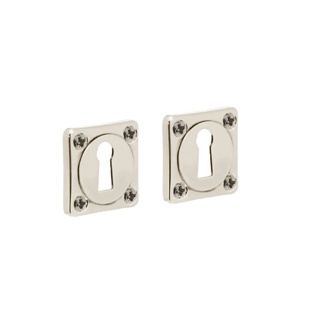 Lot de 2 rosaces clés Tira Vis carrée en nickel Lot de 2 rosaces clés Tira Vis carrée en nickel