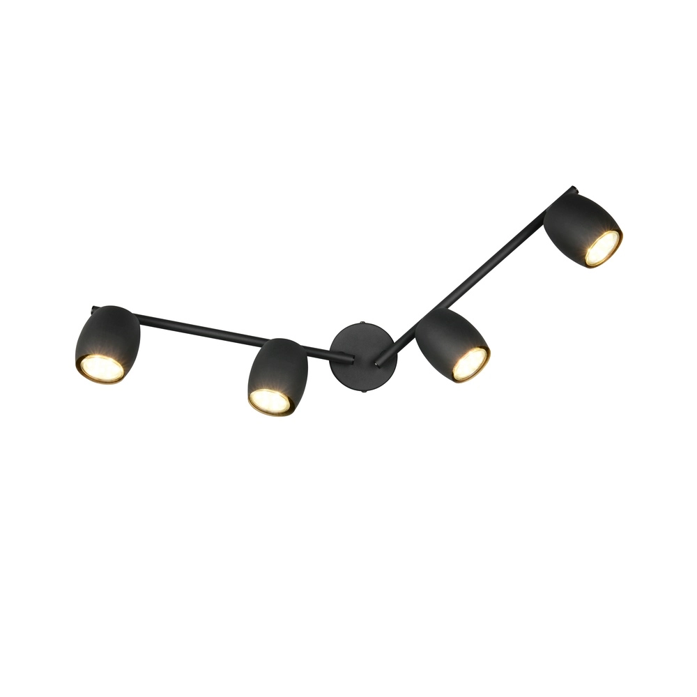 Plafonnier Nancy 4 lumières noir Trio 4017807657005