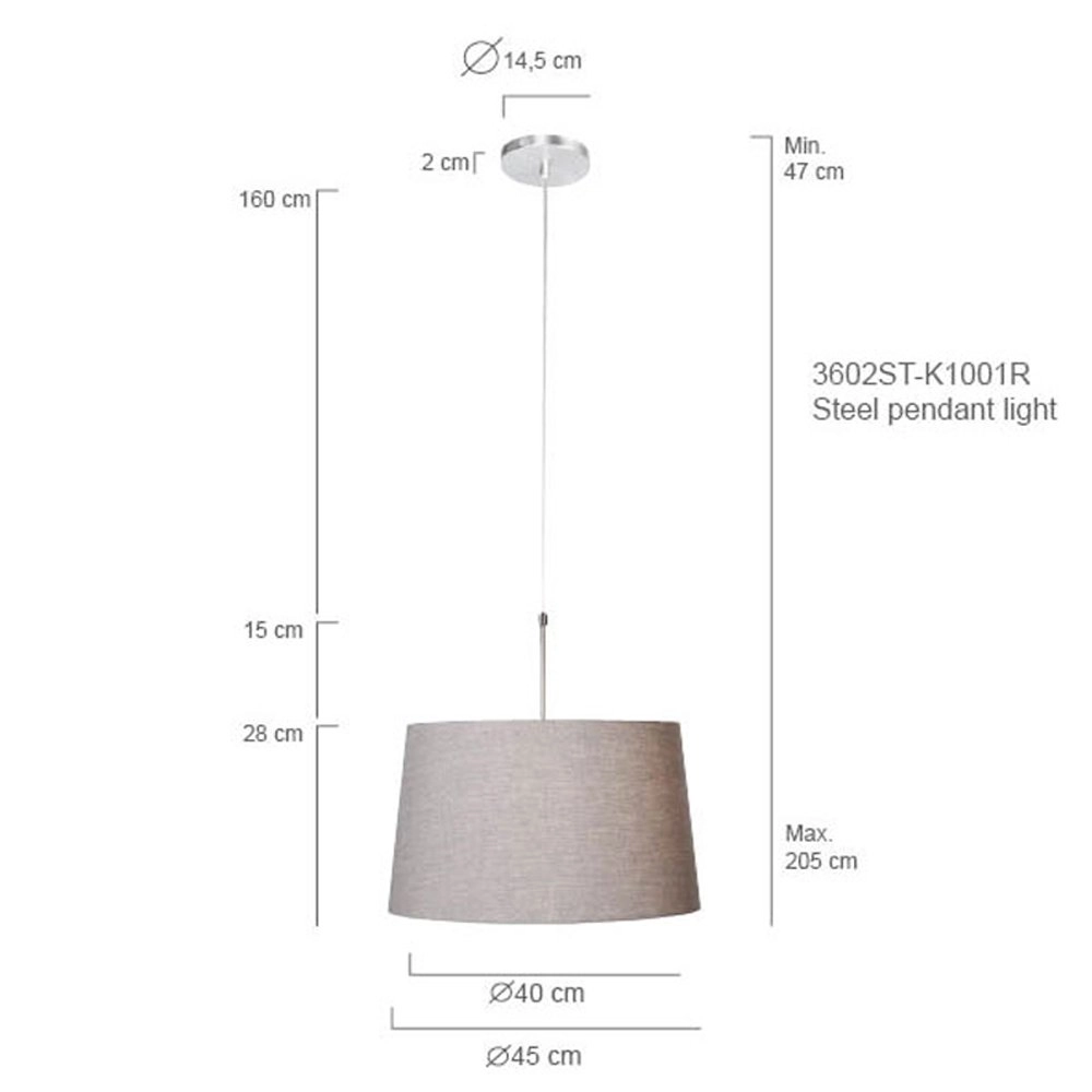 Lampe à suspension Gramineus avec capuche taupe Steinhauer 8712746088755