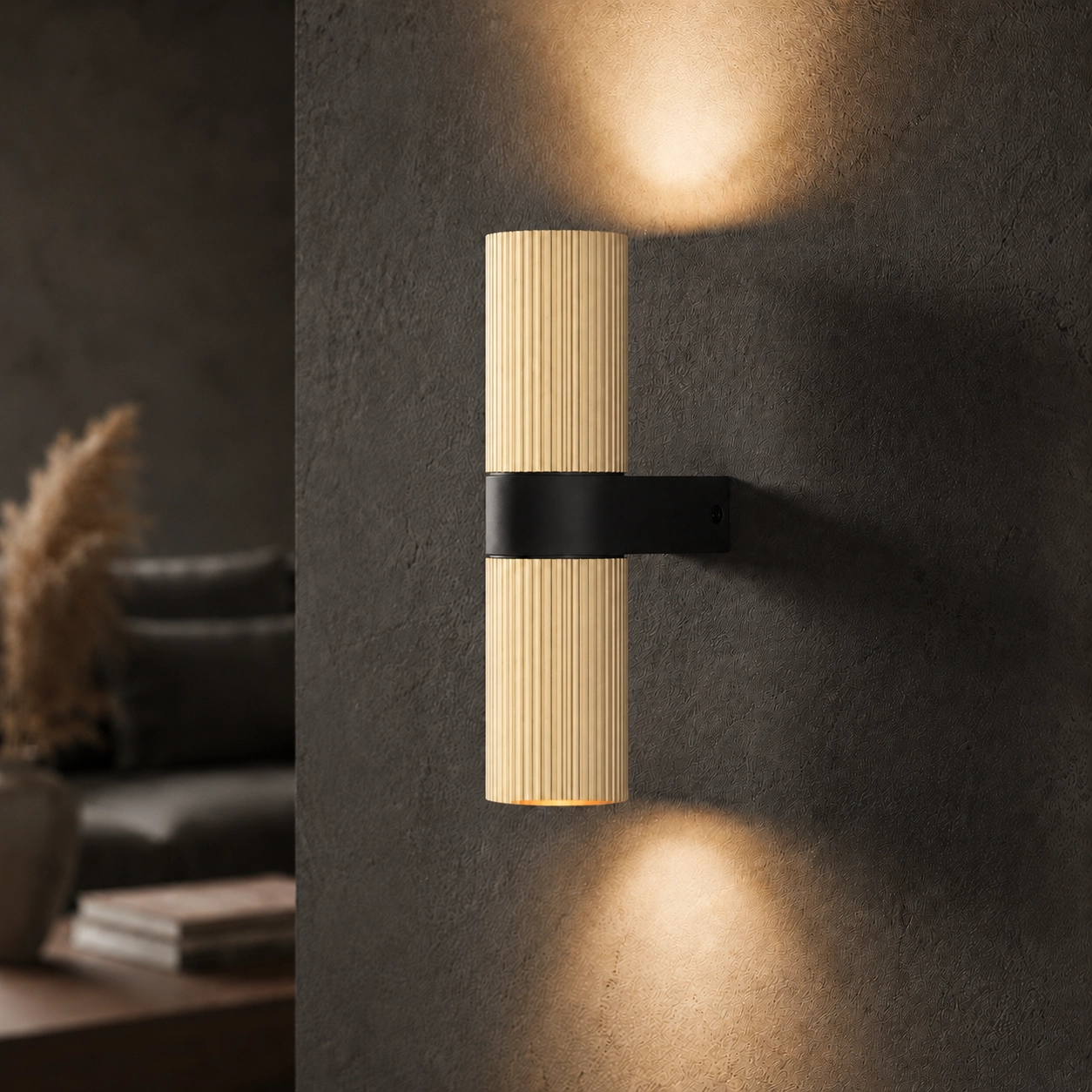 Nervures de points sur le mur Linea Or mat avec du noir