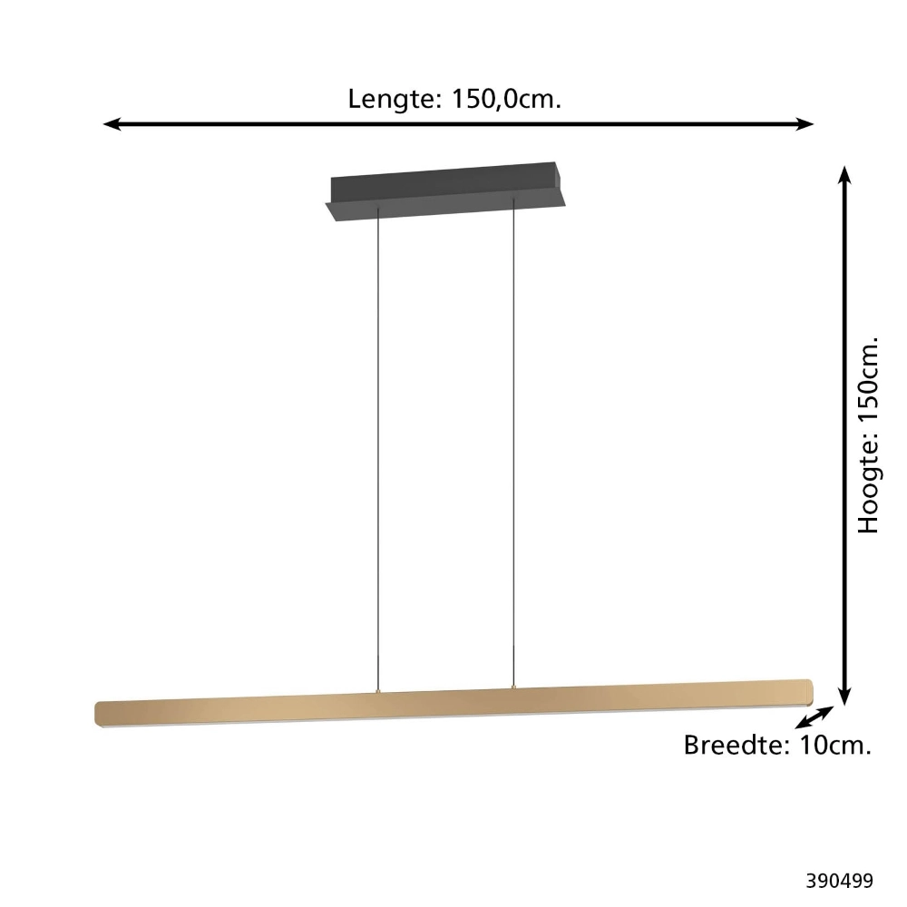 Sleek pendant lamp Ciggiano gold Stars of Light 9008606357864