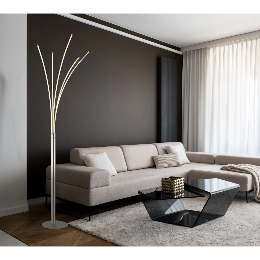 Lampadaire moderne Bizzy nickel Globo 9007371452712