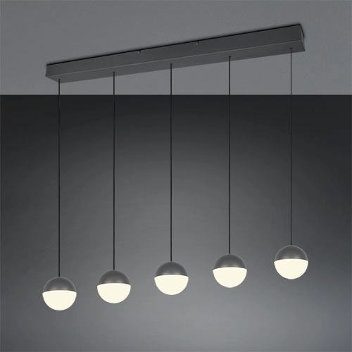 Lampe suspendue à 5 lumières Senta anthracite