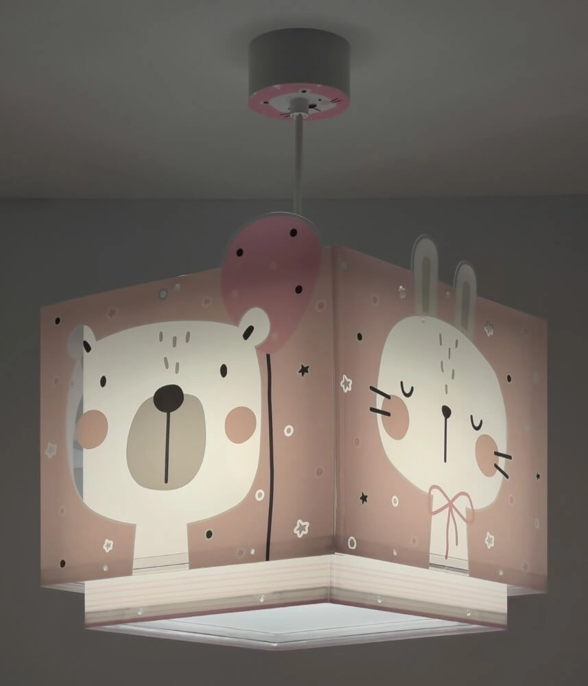 Lampe suspendue chambre d'enfant Baby Jungle rose tendre avec du blanc Dalber 8420406001364