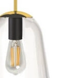 Lampe à suspension en verre Pear Medium Ø 22cm doré avec verre clair Lyora 5903139867290