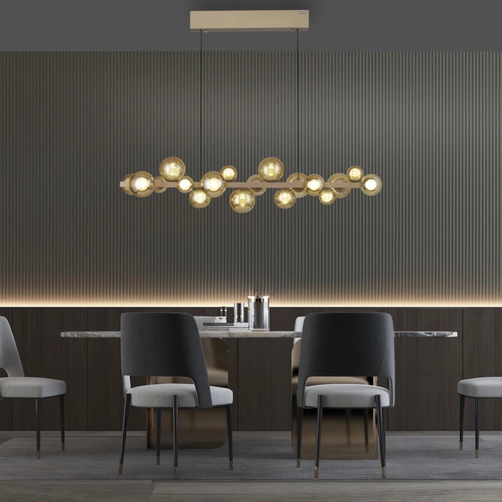 Lampe suspendue unique Pure E-Popup Bronze à 18 lumières Paul Neuhaus 4012248384428