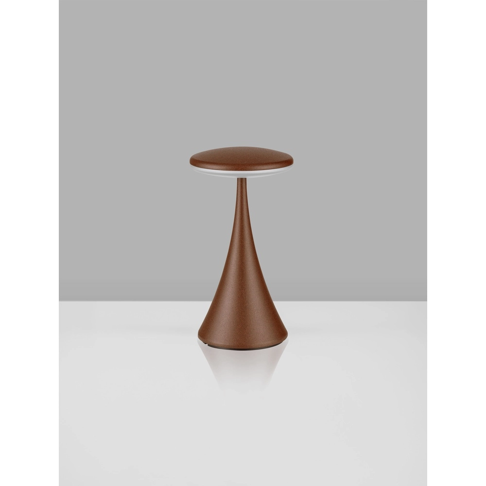 Lampe de table Elbo brun rouille rechargeable avec USB Lyora 5212017476944