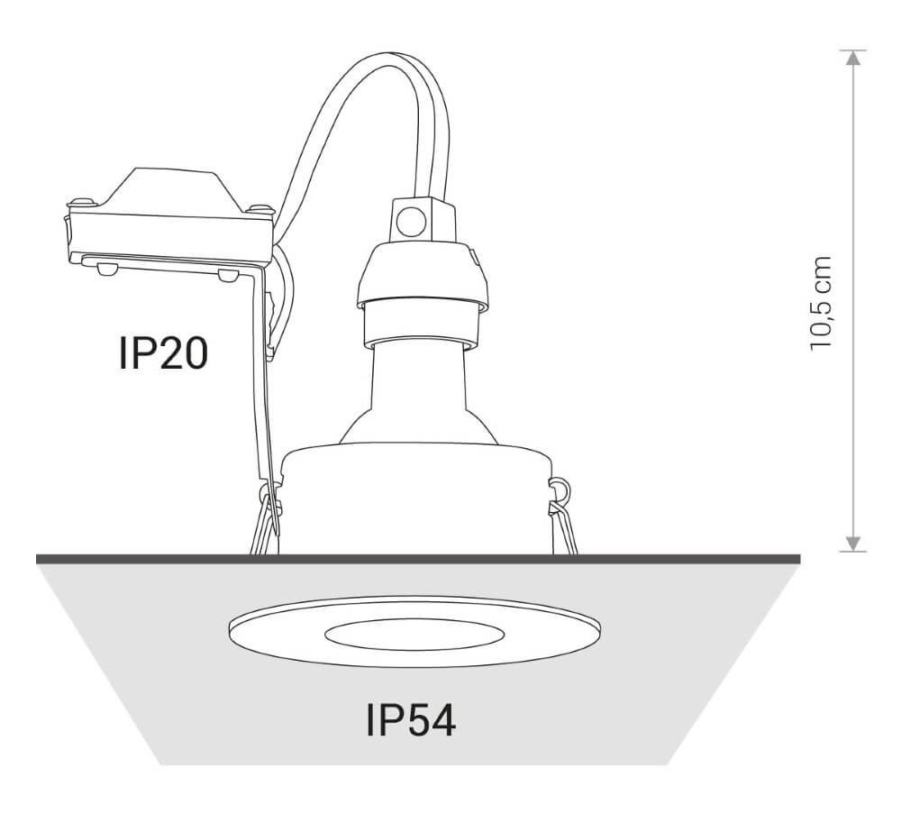 Spot de salle de bain blanc Golf intégré Lyora 5903139837590