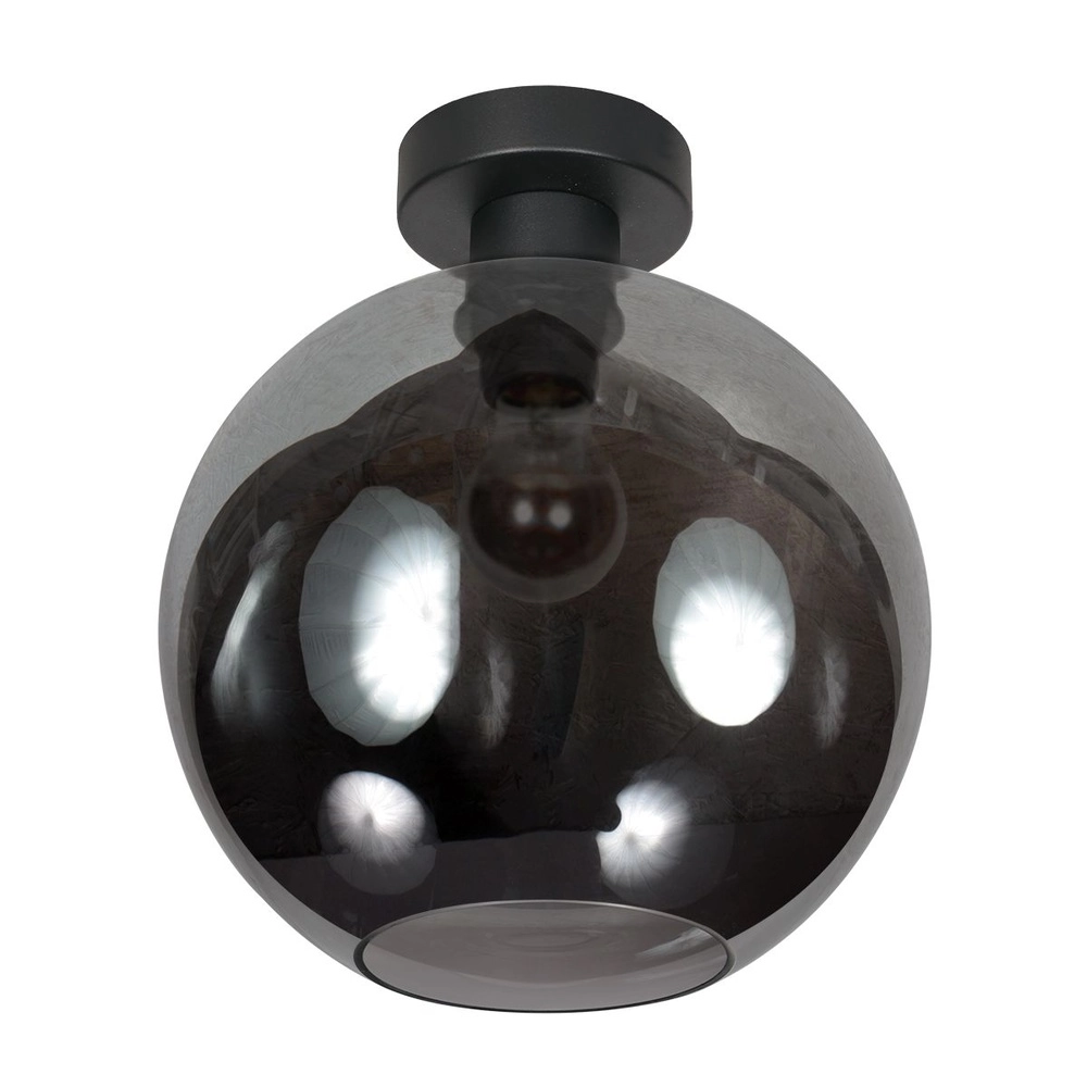 Plafonnier Bloeba verre fumé convexe Ø 30cm Plafonnier Bloeba verre fumé convexe Ø 30cm