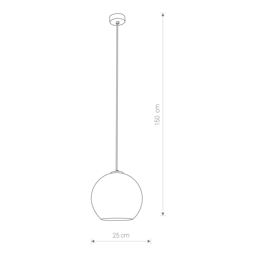 Lampe suspension en verre Polaris Ø 25cm Lyora 5903139905695