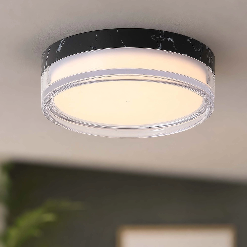 Lampe de plafond Button Ø marbre noir de 23 cm Searchlight 5,05342E+12