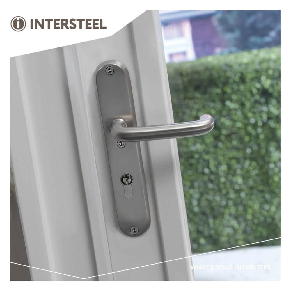 Quincaillerie de porte dérobée Aurano protection anti-traction ovale PC 55mm acier inoxydable Intersteel 8714186394786