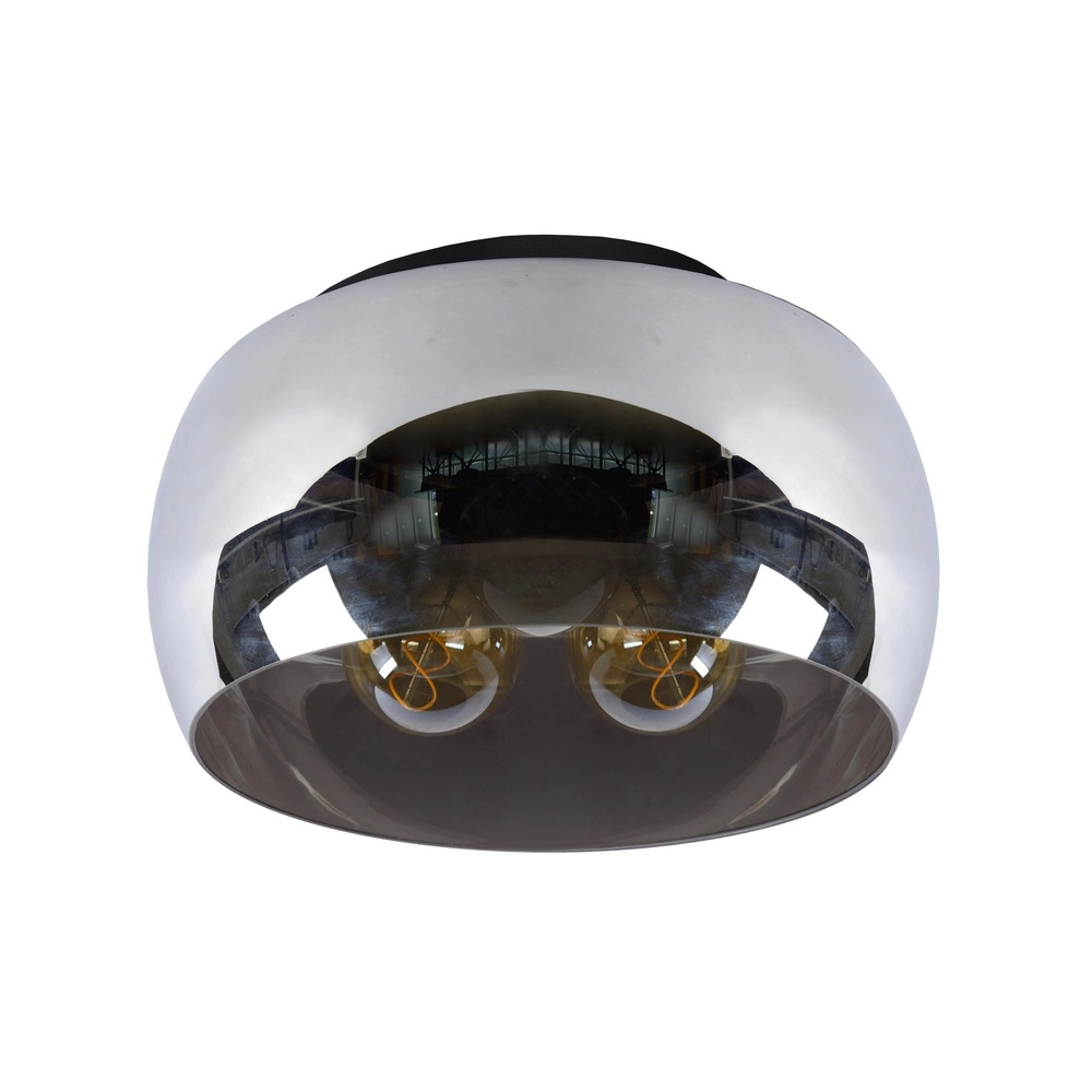 Lampe de plafond Olivia Ø 40cm noir avec verre fumé