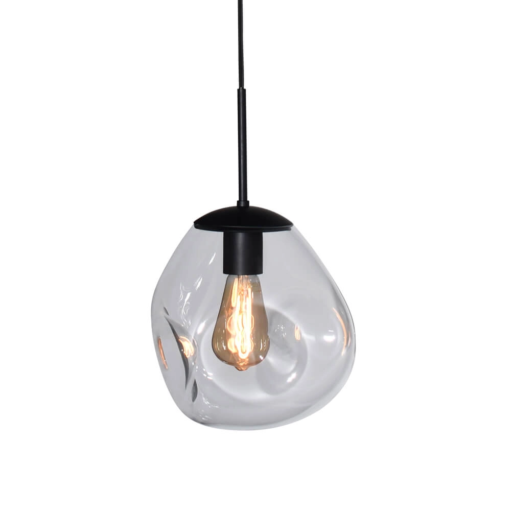 Lampe suspendue Lava 1x verre transparent Ø 24cm