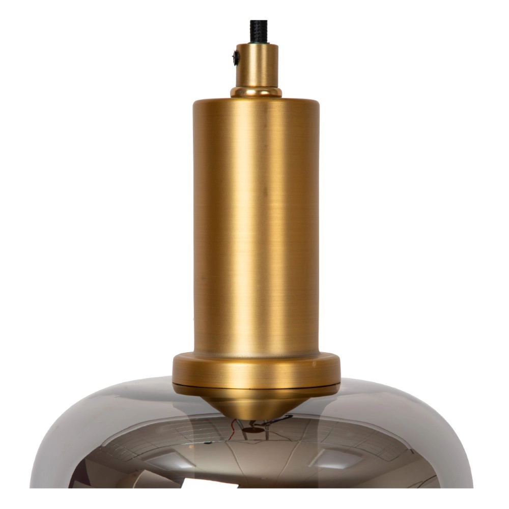 Lampe suspendue Joanet Ø 16 cm d’or avec verre fumé Lucide 5411212452641