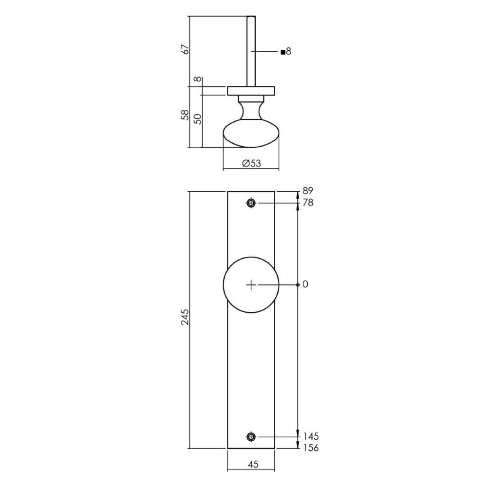 Bouclier de bouton Kurano laiton Intersteel 8714186559734