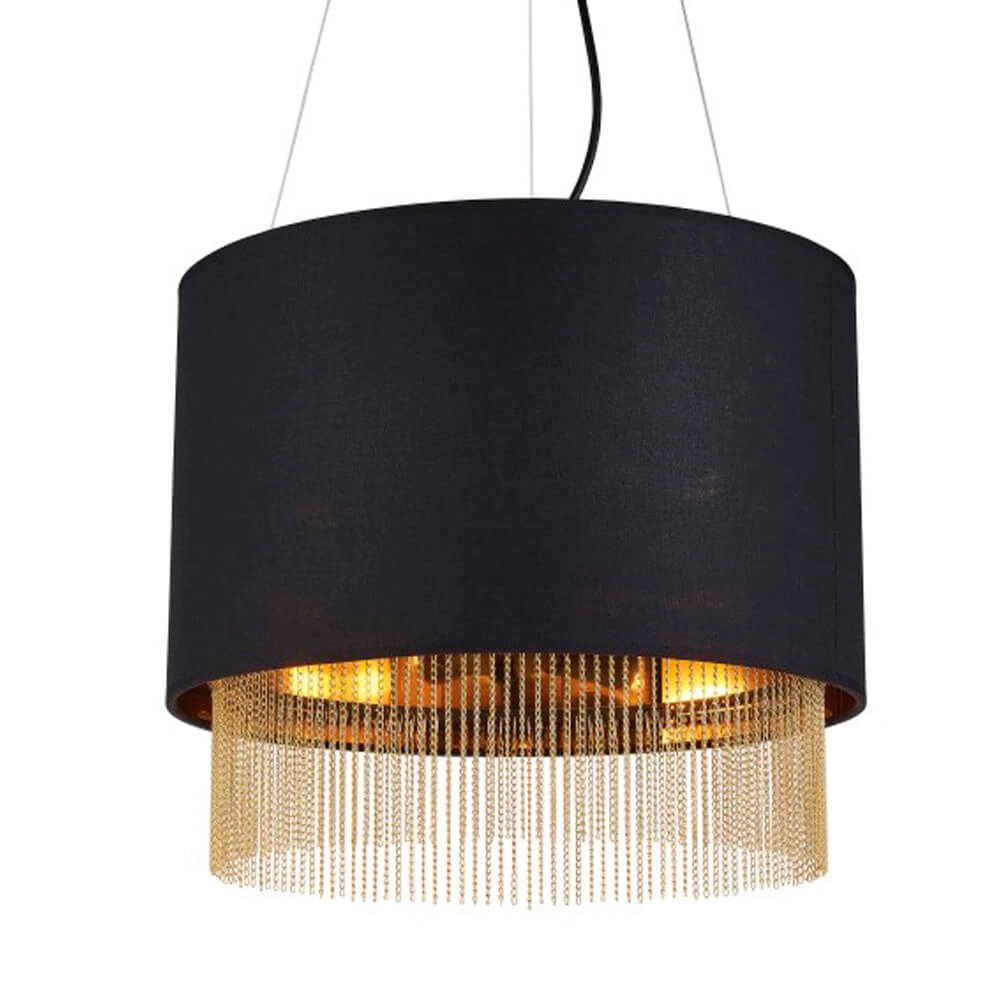 Lampe suspendue noire Fringe Ø 40 cm Searchlight 5053423135533