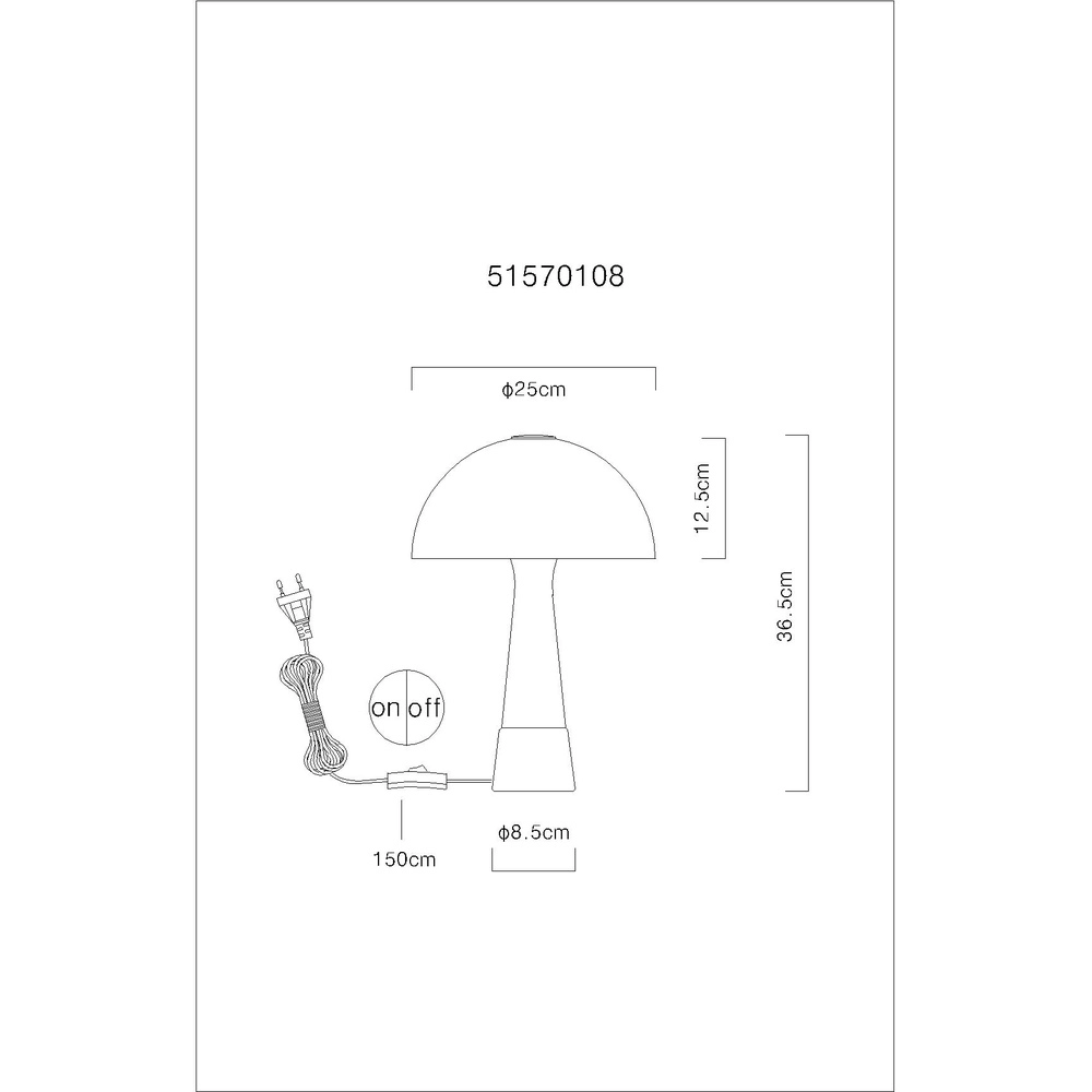 Lampe de table unique Paulin Ø 25cm noir Globo 9007371573059
