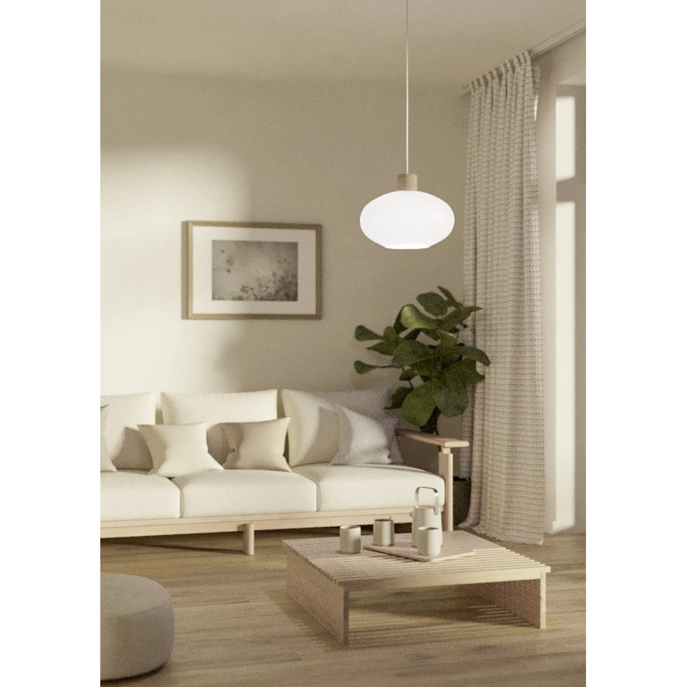 Lampe pendante de conception Dasmina brun sable avec blanc Ø 25 cm Eglo 9008606406326