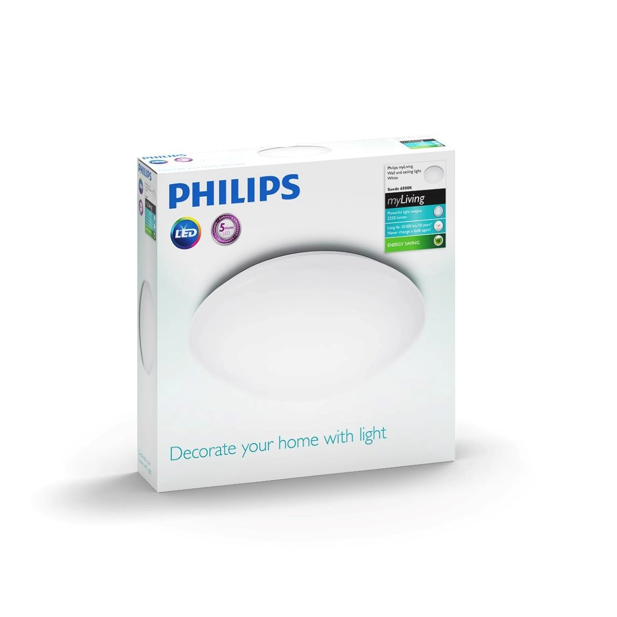 Lampe de plafond Suede Ø 38 cm 6500K Philips 8718696163603