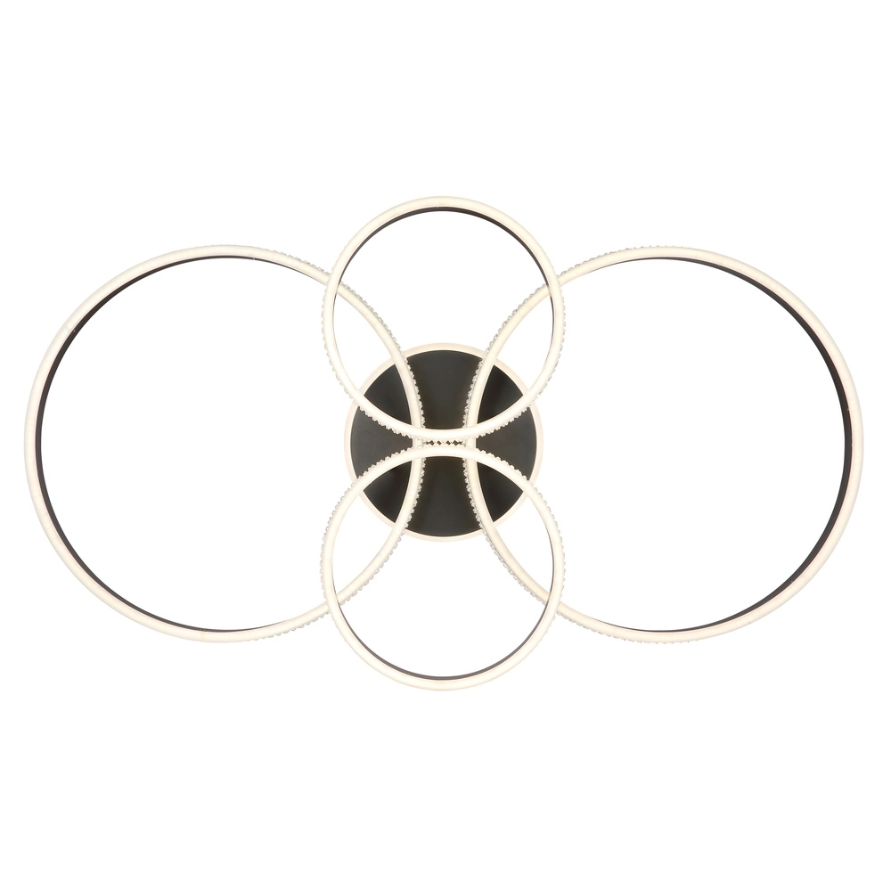Lampe de plafond à design Grouni 4 anneaux en titane mat Globo 9007371533879