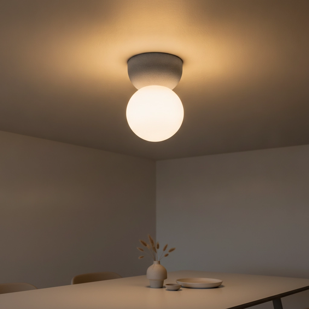 Plafonnier Zero Gris béton avec blanc