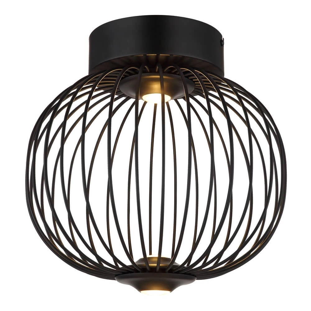 Plafonnier noir Galway cage simple Ø 30cm Plafonnier noir Galway cage simple Ø 30cm