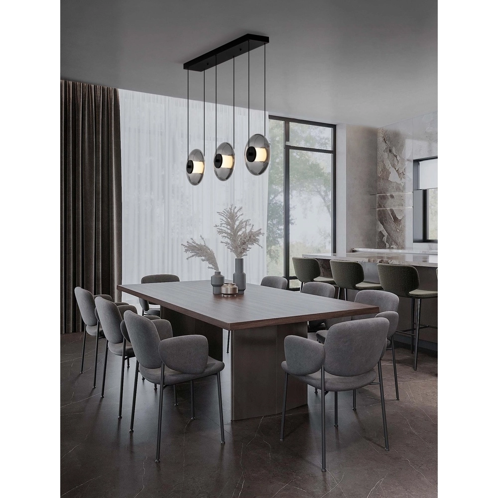 Suspension unique Ballet Noir 3 lumières droit Lyora 5212017458421