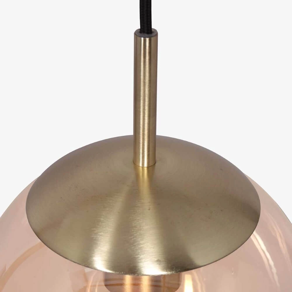 Lampe à suspension en verre doré Bolique Ø 25 cm Steinhauer 8712746166378