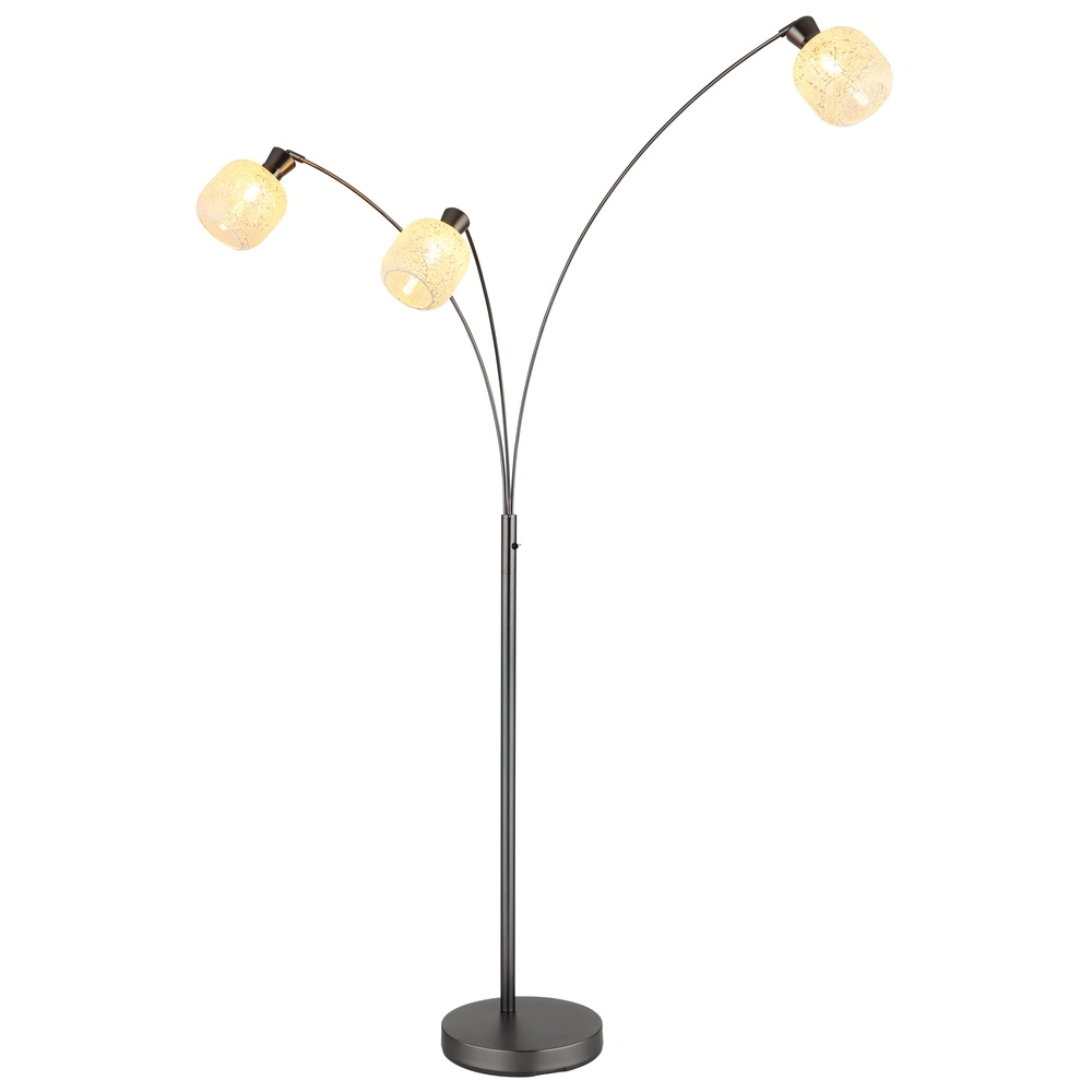 Lampe de pied à 3 lumières Brokana Bronze à fusil