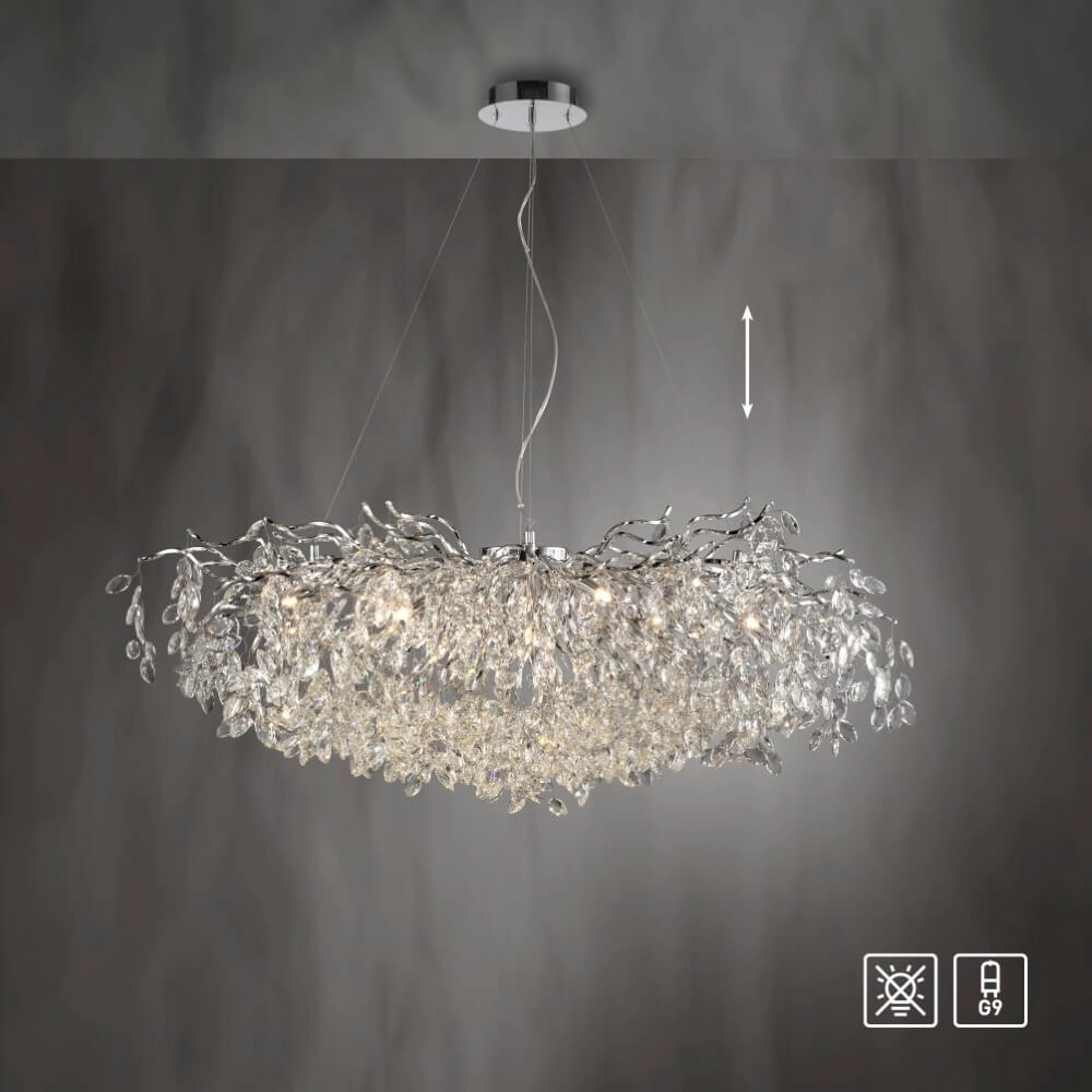Lustre Ricicle 120 cm chromé Paul Neuhaus 4012248382080