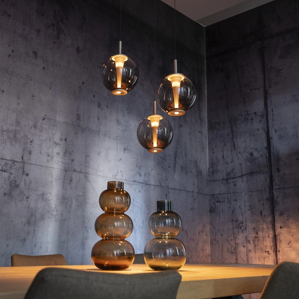 Lampe pendante Vide Pure E-Infinty Bronce avec verre ambré Paul Neuhaus 4012248398166