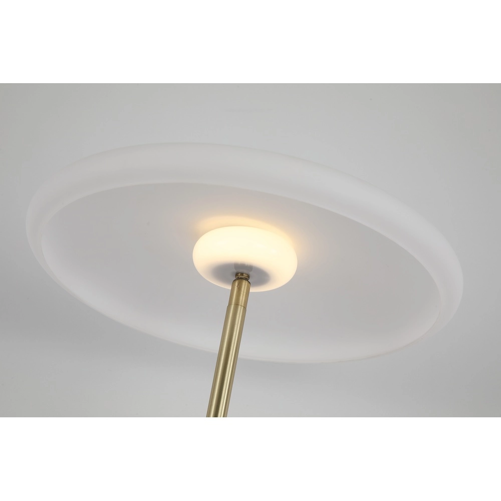 Lampadaire Record Or avec verre blanc Searchlight 5053423298849