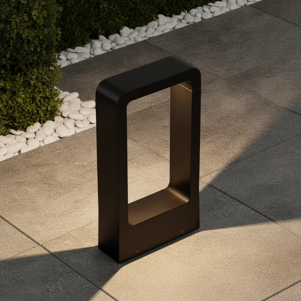 Lampe de jardin design Minimal noir 30cm