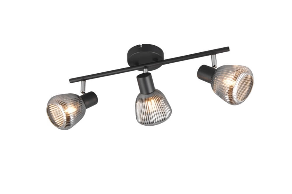Plafonnier 3 lumières Tarifa avec verre strié Plafonnier 3 lumières Tarifa avec verre strié