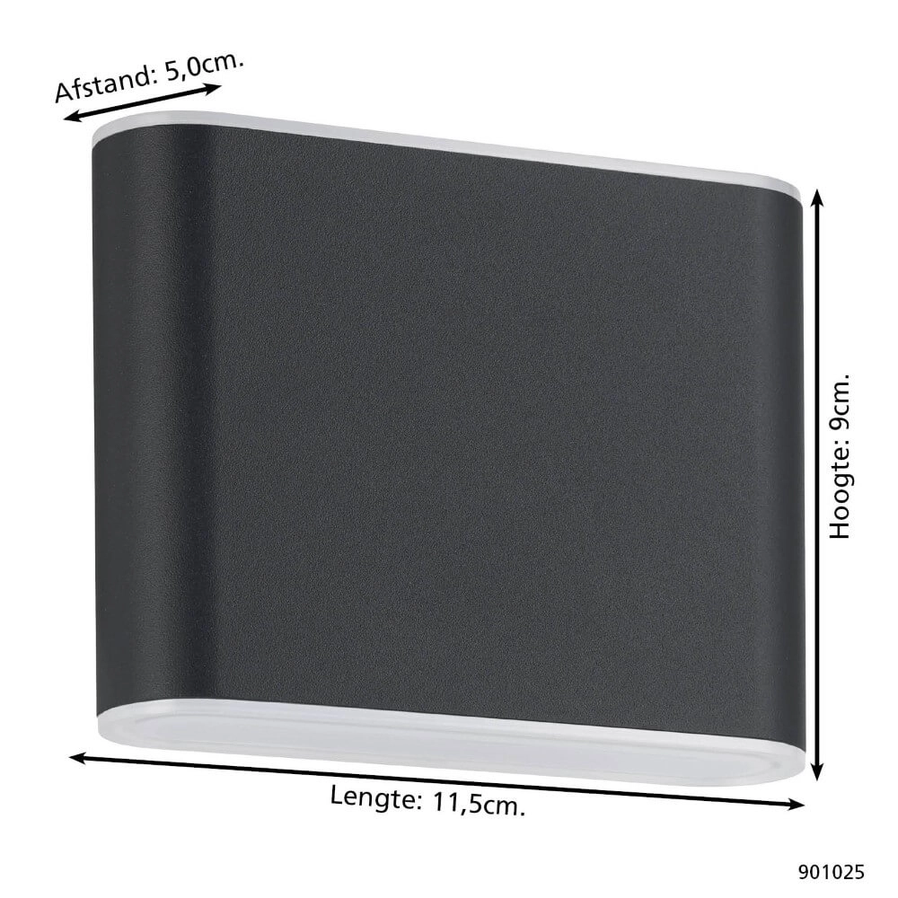 Applique noire Grutti 11,5 cm Eglo 9008606298112