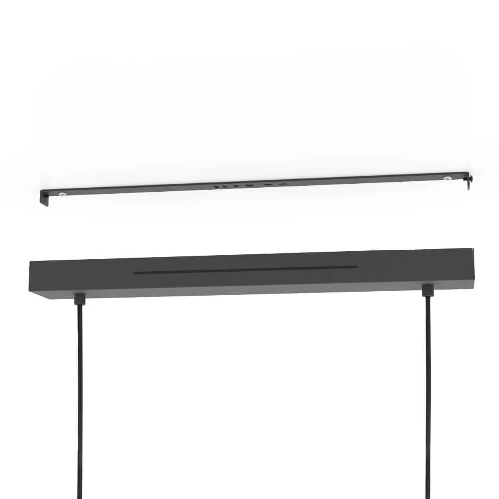 Lampe suspendue 4 lumières Hornwood-Z noir avec du bois Eglo 9008606274291