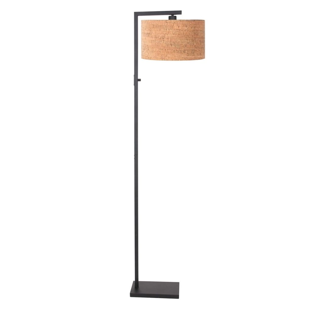 Lampe sur pied noire Stang avec un chapeau en liège Ø30cm Steinhauer 8712746180619