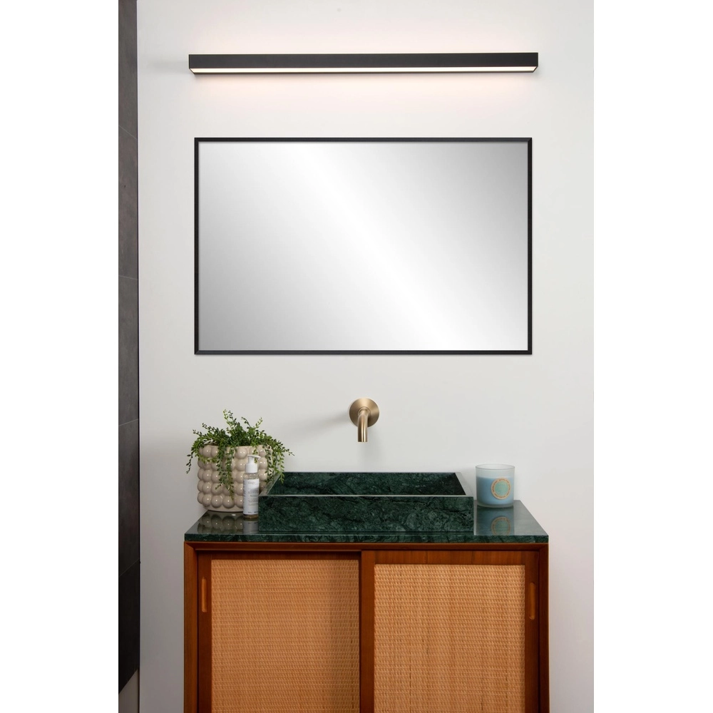 Lampe murale de salle de bain Alexa 90 cm noir - IP44 - 13W Lucide 5411212040541
