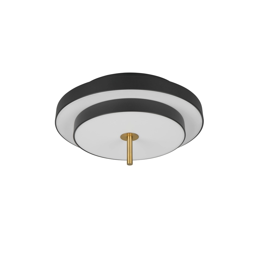 Plafonnier moderne Keaton noir avec or Ø 40cm Trio 4017807653687