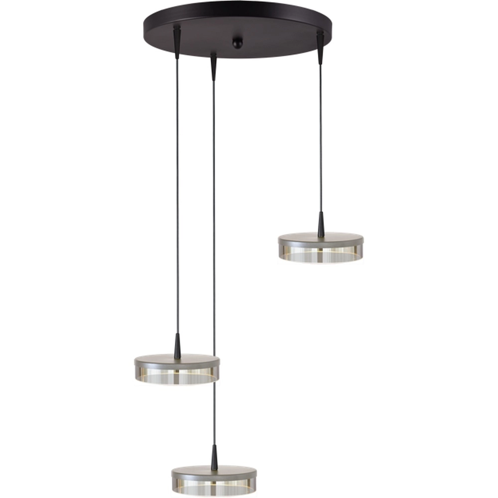 Lampe pendante à 3 lampes Imperia Ø 35 cm noir avec du nickel