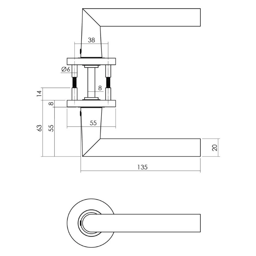 Poignée de porte étanche Hoek 90 Rond Aluminium Noir Intersteel 8714186492178