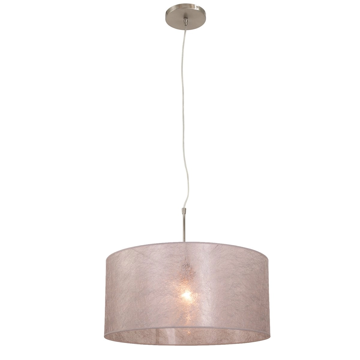 Lampe à suspension Stresa avec abat-jour gris argenté de 50 cm Lampe à suspension Stresa avec abat-jour gris argenté de 50 cm